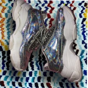 Jeffrey Campbell iridescent platform sneakers